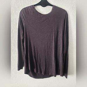 Apt 9 Brown with Gold Metallic Flecks, Crew Neck Long Sleeve Top